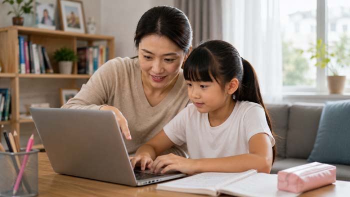 Phụ huynh cùng con sử dụng công nghệ